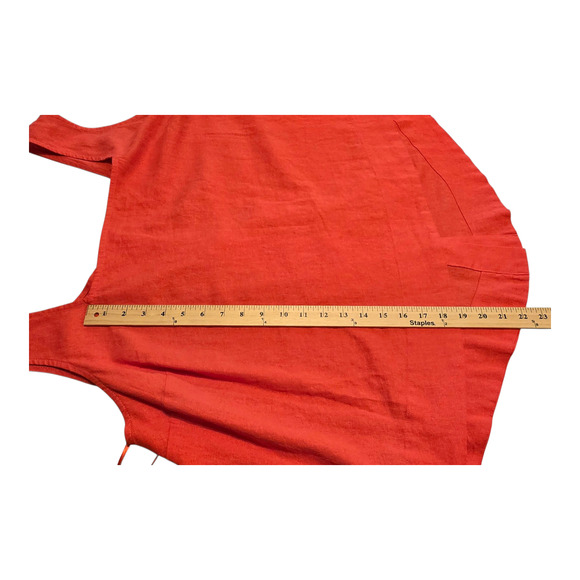 LC Lauren Conrad Tank Top Womens Size 3X Red Linen Blend Hi-Lo Hem Beach Summer - Picture 7 of 9